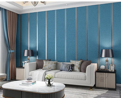 Hirschhaut Samt horizontal gestreifte Tapete Wohnzimmer Schlafzimmer gestreifte Film- und Fernsehwand 3D-Relief verdickte Tapete