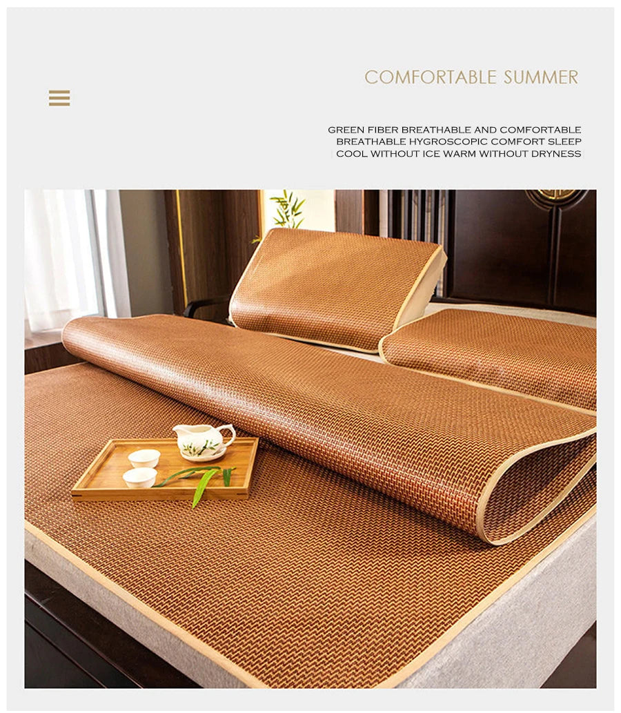 WASART Summer bamboo rattan mattress adult baby cool sleeping mat kit 90/150 single double bed foldable sheet bed protection pad.