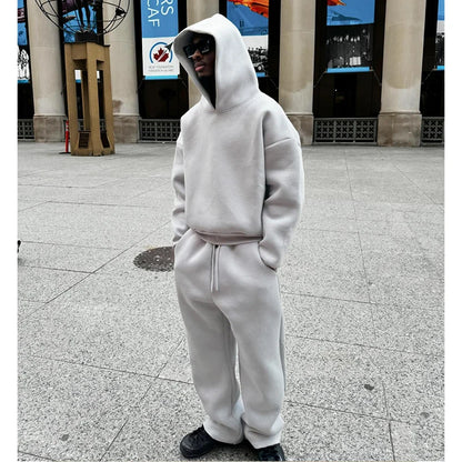 High Street Gothic Einfarbig Sweatshirt Anzug Punk Harajuku Vintage Hip Hop Rock Tasche Casual Streetwear Y2K männer Jogginghose.