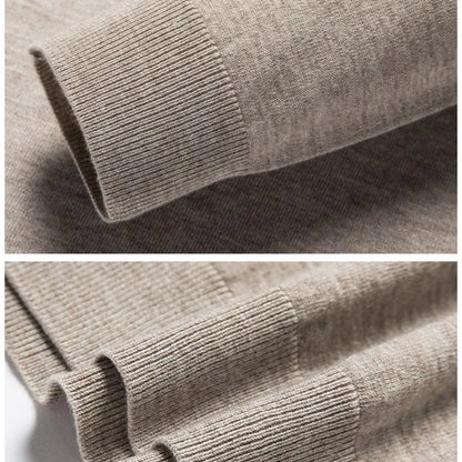 Luxury Men Cashmere Sweater 100% Merino Wool Buttoned Pullover Autumn Winter Polo Collar Knitwear Male Casual Warm Jumper Tops.
