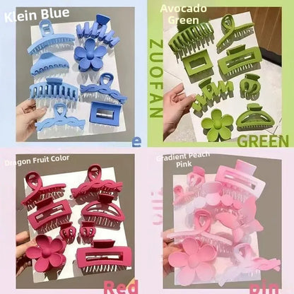 Matte Flower Hair Grips Set for Women Fairy Style Fresh Sweet Headwear for Updo Hairdo Back of Head Hair Accessories.