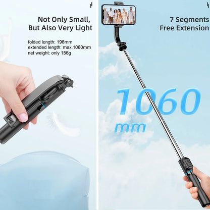 Selfie Stick with Tripod Stand and Remote, 42" Extendable Selfie Stick for iPhone 15 14 13 12 Pro Max Android Galaxy S23 S22.