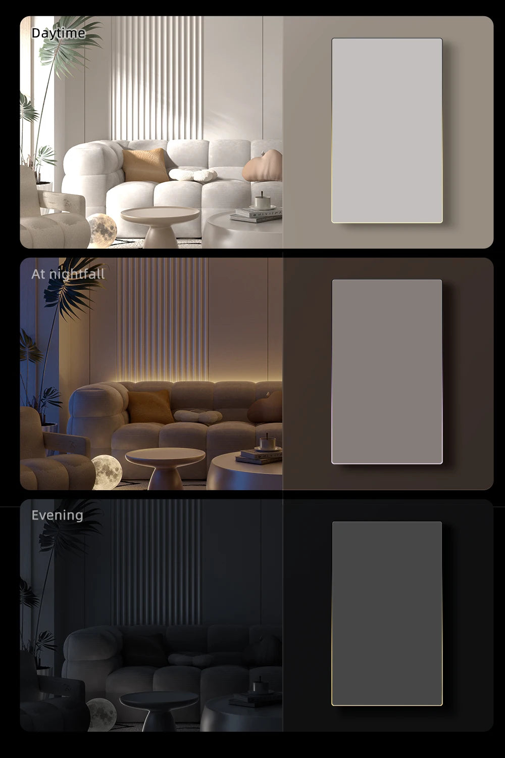 AVATTO Tuya WiFi Smart Lichtschalter US-Standard 1/2/3/4 Gang Druckschalter mit Umgebungslicht Arbeit für Alexa Google Home.