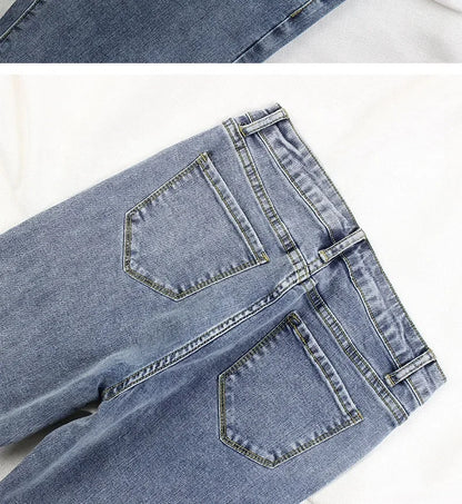 Black Grey Jeans Women's Spring Autumn Winter High-Waisted Petite Stretchy Tight Small Footed Pants Slimming Pencil Leggings