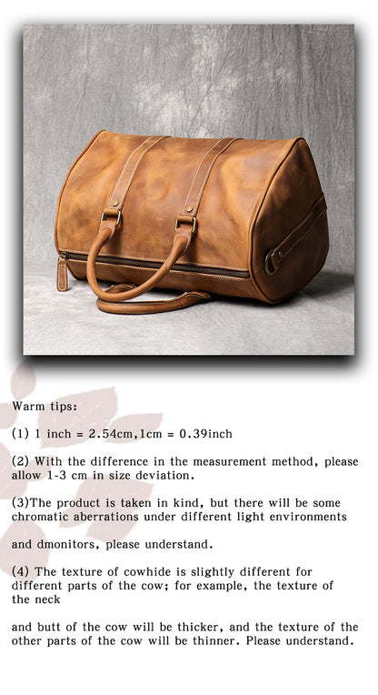 Vintage Herren Rindsleder Business Kurzstrecken tragen Handgepäck taschen große Kapazität Reisetasche einfache Umhängetaschen.