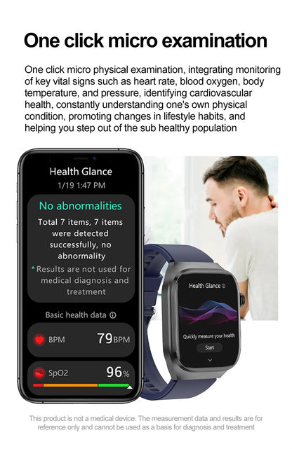 SmartWatch Voice Call Push reminder Physical examination Health Watch Blood Pressure UricAcid Blood Oxygen ECG Sport Smart watch.