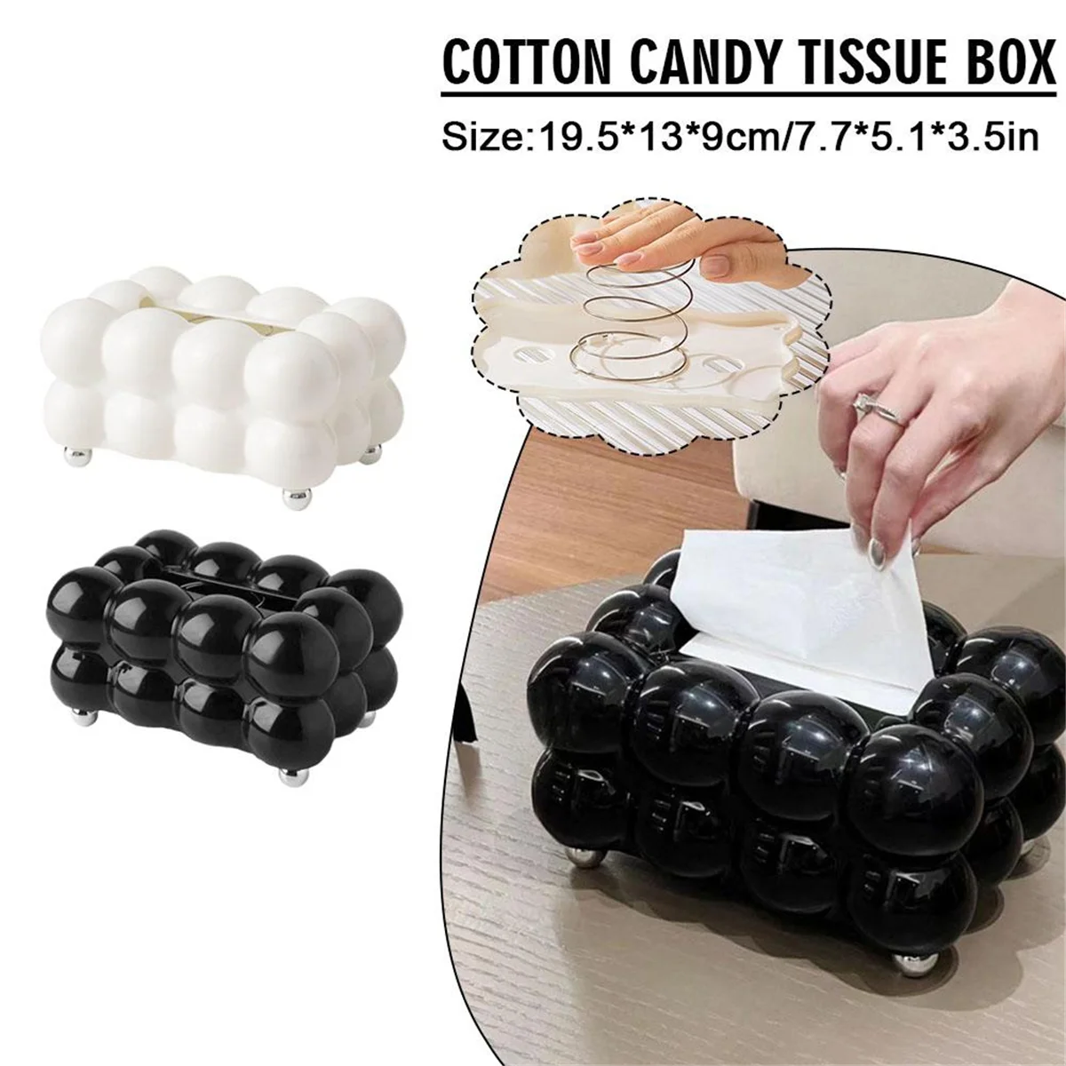 Bubble Shape Tissue Box Holder Living Room Tissue Case Cover Toilet Paper Dispenser Case Kitchen Napkin Holder Box-B61B.