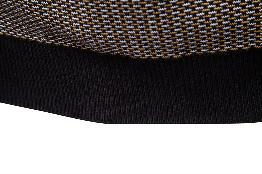 AIOPESON Classic Striped Knitwear Men Cotton Blend Sweater Mock Neck Warm Thickened Old Money Luxury Winter Sweaters for Men.