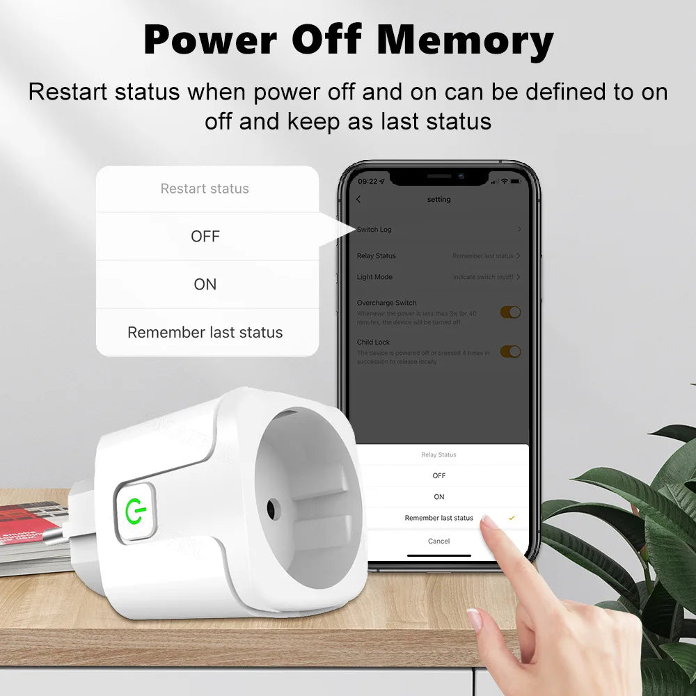 16A Matter EU WiFi Smart Socket Home Appliance Mini Smart Plug Adapter APP Control Timer Funktioniert mit HomeKit Siri Alexa Google.