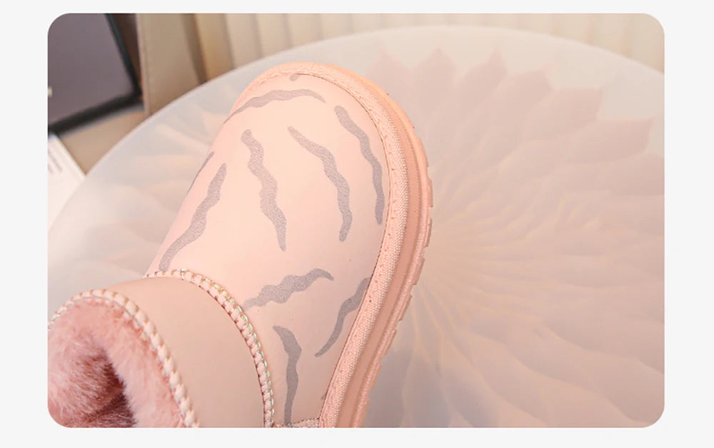 Winter Plush Boots For Children Thick Warm Faux Fur Snow Boots Soft-soled Anti-slippery Boy's Girl's Warm Boots Winter Shoes Kid.