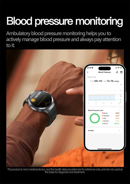 2025 New For HUAWEI Uric Acid Blood Pressure Blood oxygen Body Analysis Smart Watch ECG+PPG Clock Bluetooth call Smart watch Men.