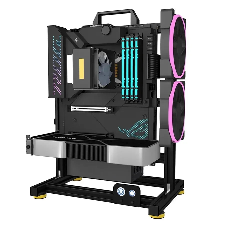 DIY  Gamer Cabinet ITX MATX ATX Open Computer Case Frame Aluminum Alloy Desktop Portable PC Rack DIY Personalized Chassis.