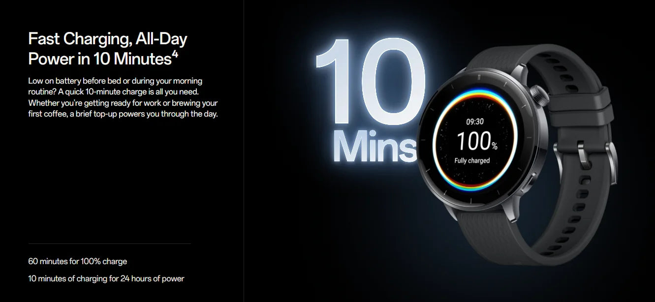 OnePlus Watch 3 43mm Smartwatch 1.32 inches AMOLED  Display Snapdragon W5 Gen 1,7 days Battery Bluetooth 5.2 NFC Google Wallet,SpO2,Sleep Blood Oxygen,Heart rate tracking,100+ original watch faces and Google play.