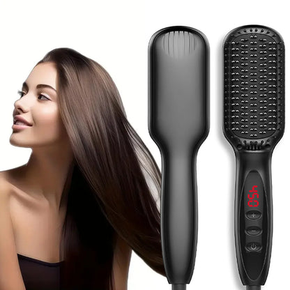 Hair Straightener for Women Hot Comb Anti-Scalding Hair Brush Ceramic Heating Lcd Display Dual Voltage Silent Hair Straightener.