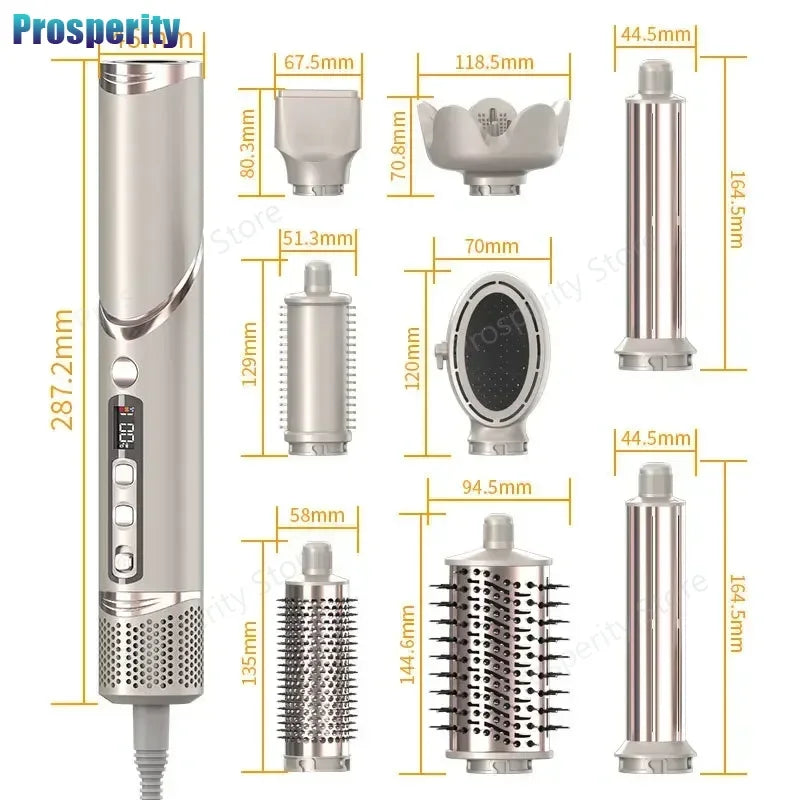 8 in 1 Professional Folding Hair Dryer Airwrap High Speed 110000rpm Blow Dryer Automatic Curling Iron Salon Hair Styling Tools.
