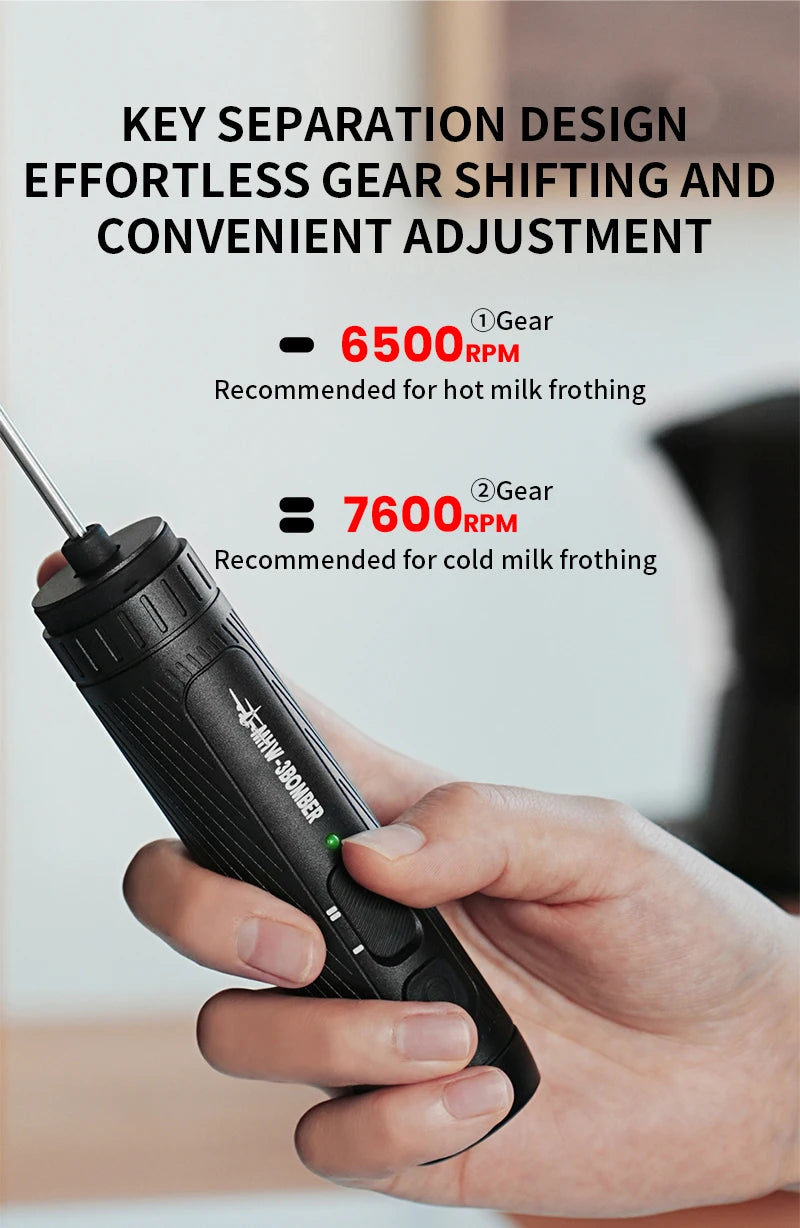 MHW-3BOMBER Official Electric Milk Frother Portable Home Barista Tools Kitchen Accessories.