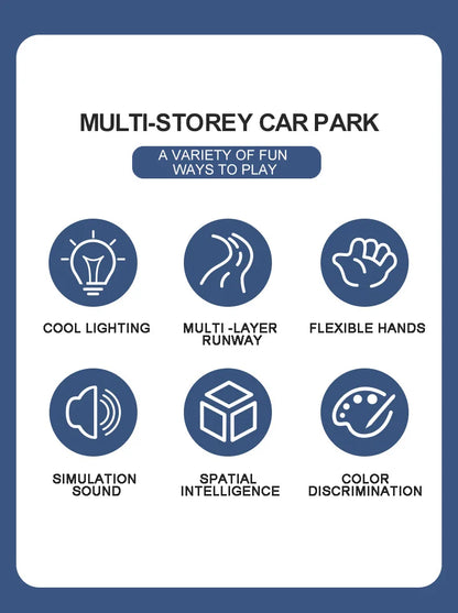 Garage Racing Track Sliding Car Parking Lot Toys Multi-Storey Car Parking Fire Police Engineering Mini Vehicle Toy for Boys Gift.