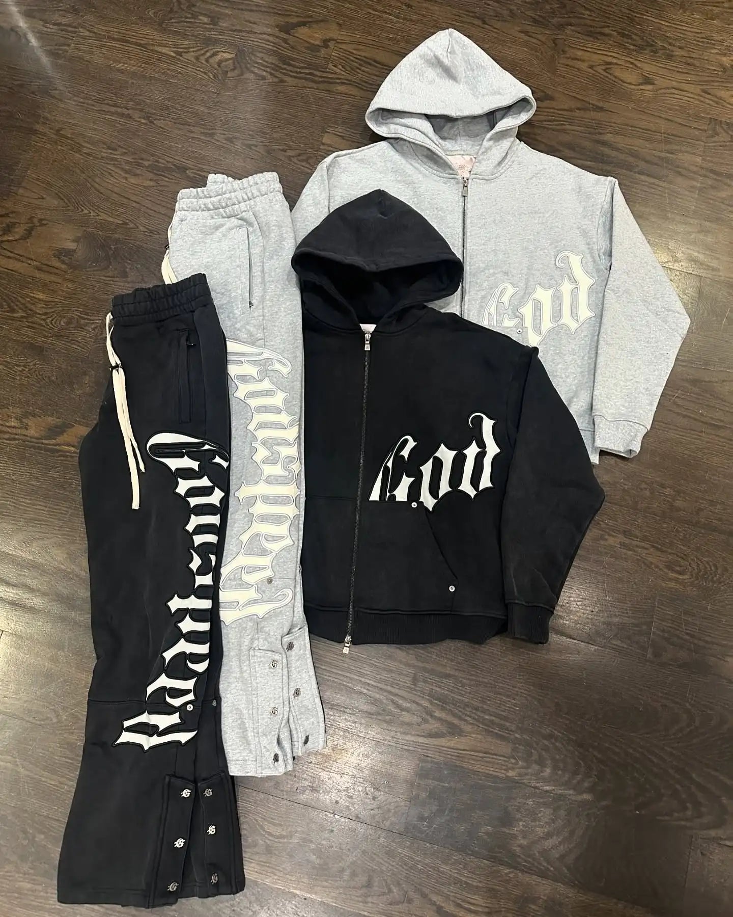 Y2k Retro Zipper Hoodie and Sweatpants 2-piece Set Washed Cotton Men Women Tracksuit Gothic Letter Loose Sweatshirt Jogger Suit.
