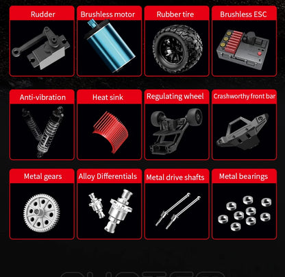 Teeggi 4WD 2.4G RC Drift Car 80KM/H 1:14 High Speed Off-Road Racing Car Brushless 3S Remote Controller Car Truck Toy For Gift.