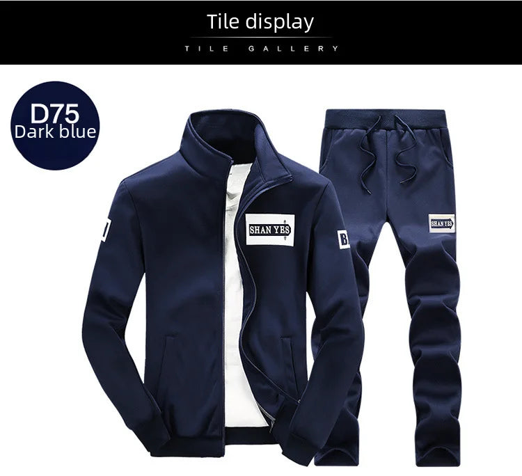 Casual Sports Suit Men's Spring Autumn Korean Style Trendy Running Clothes Sweatshirt Jacket Combinations Men's Wear Clothing.