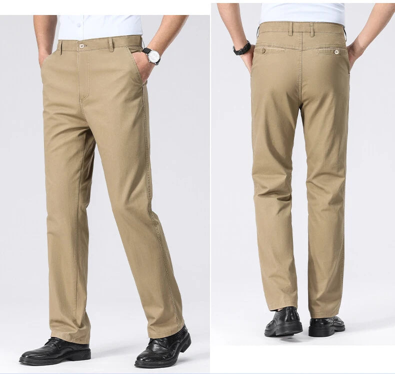 Chino-Hose für Herren, Business-Casual-Kleiderhose, Frühling, Sommer, Herbst, leichte, bequeme Hose mit Taschen.