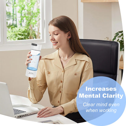 ALTHY Hydrogen Rich Water Generator Bottle - Glass Cupbody - DuPont SPE & PEM Dual Chamber Maker Ionizer - H2 Inhalation Device.