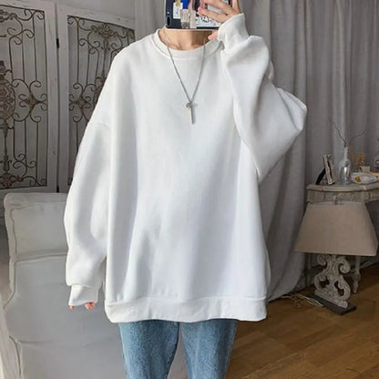 Lazy Style Simplicity Youth Loose Hoodies Sweatshirts Spring Autumn Long Sleeve Solid Casual Tops Korean Fashion Women Clothing.