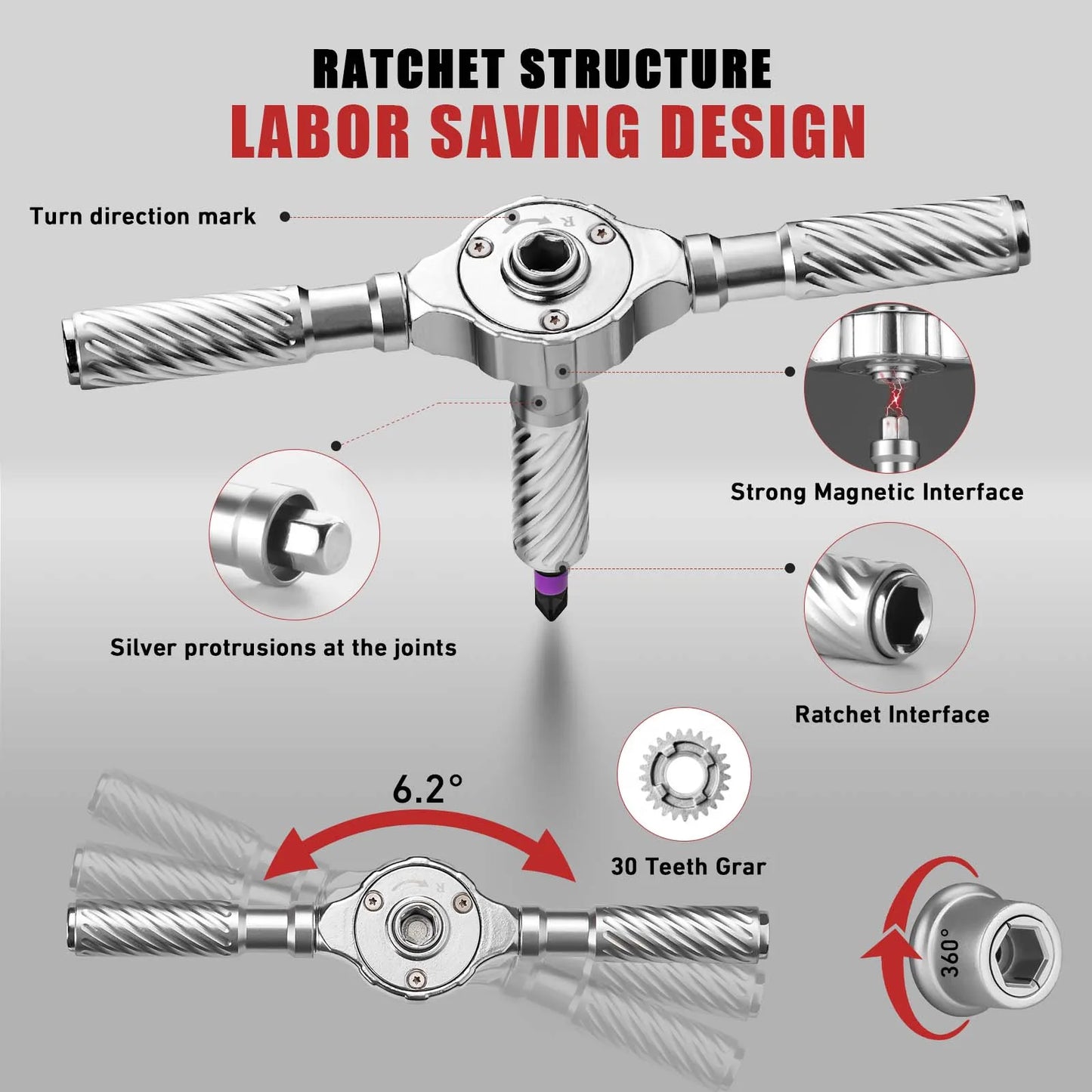 VMAN 66in1 Multifunktions-Ratschenschraubendreher-Set, mehrere magnetische Bits, Mini-Reparatur-Werkzeug-Set, Haushaltswerkzeug für PC und Schreibtisch usw.