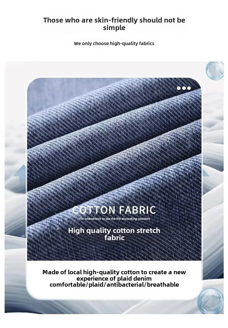 Hong Kong Summer Thin Men's Blue Jeans Slims Smooths Your Silhouette Feet Stretchy Korean Style Light Color Versatile Pants.