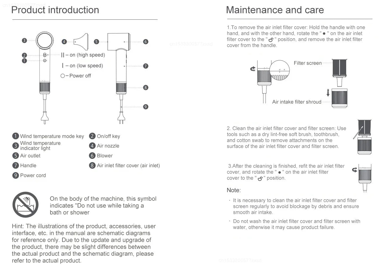 Original Xiaomi Mijia H501 High Speed Anion Hair Dryer Wind 62m/s 1600W 2min Quick Drying Professional Hair Care Negative Lon