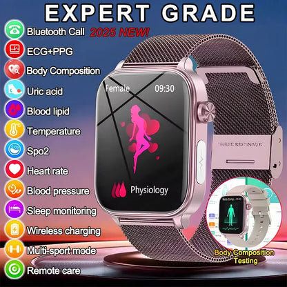 2025 New ECG+PPG Monitoring Smart Watch Women Blood pressure Blood Lipid Uric Acid Women Menstrual Health Tracker Smartwatches.