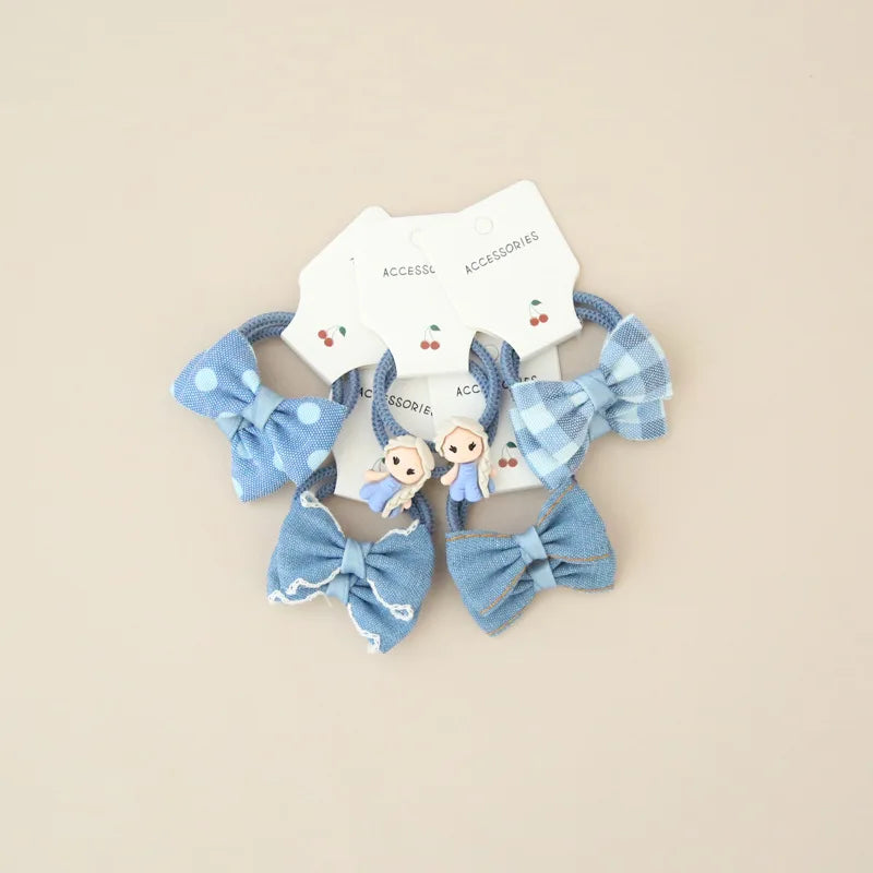 10Pcs/Lot, Elastic Hair Bow Clips for Children, Children's Headwear Hair Accessories for girls, Cute Hair ties, Lovely Hair Rope