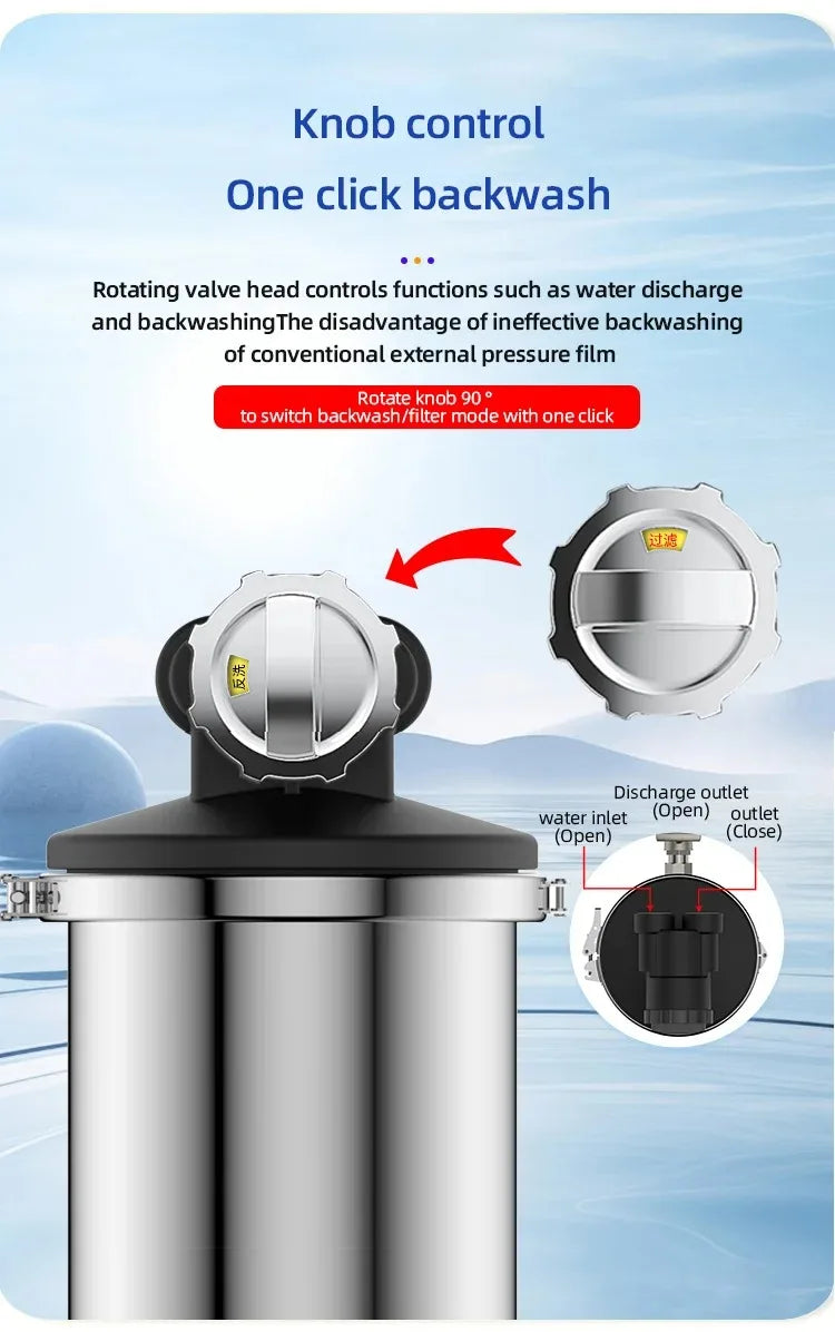 DIVEDEER 6000L Ultrafiltration Water Purifier External Pressure Backwash, 0.01 Micron High-Precision Filtration for Pure Water.