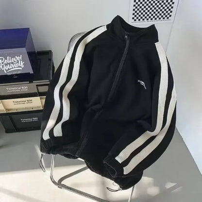 Casual Sporty Men's Hoodie Pants Set Hong Kong Style Long Sleeve Autumn Winter Loose Trendy Student Wear AE Origin China