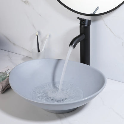 KEMAIDI Waschbecken-Set für Badezimmer, blaues Waschbecken, Deckmontage, Waschtisch-Waschbecken mit einem Griff, Aufsatzwaschbecken-Wasserhahn-Kombination