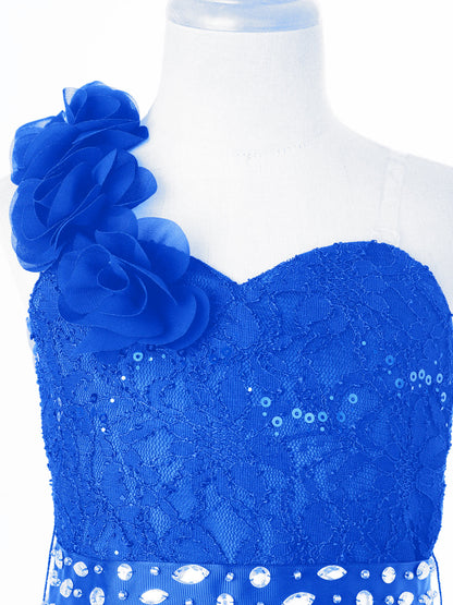 Elegantes Partykleid für Mädchen, Hochzeit, Geburtstag, Abschlussball, Bühne, Festzug, glänzende Pailletten, Perlenapplikation, Spitze, Chiffon, Overall-Kleider