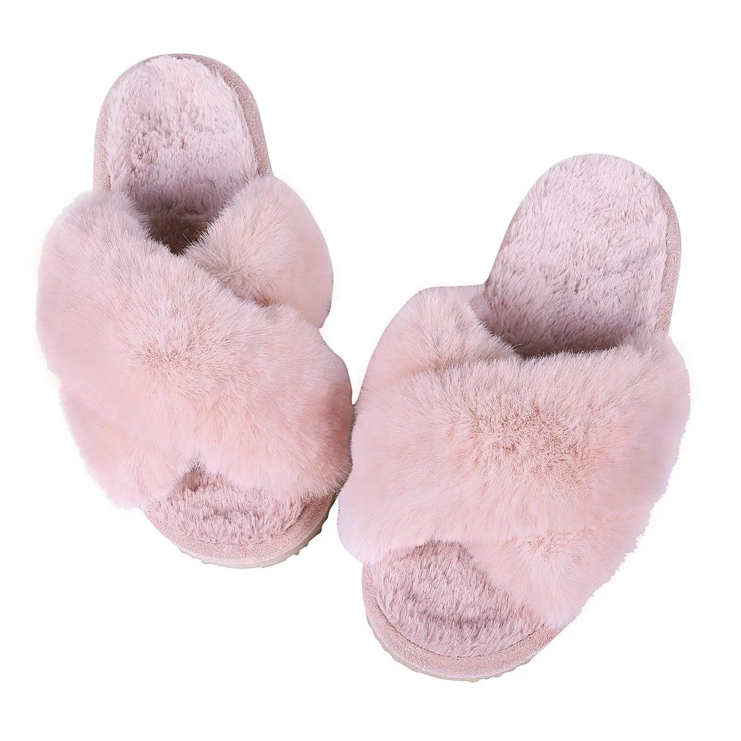 Litfun Fashion Fur Slippers For Women Winter Soft Bottom Cozy Fur Flip Flops Female Indoor Home Fluffy Short Plush Fuzzy Slides.