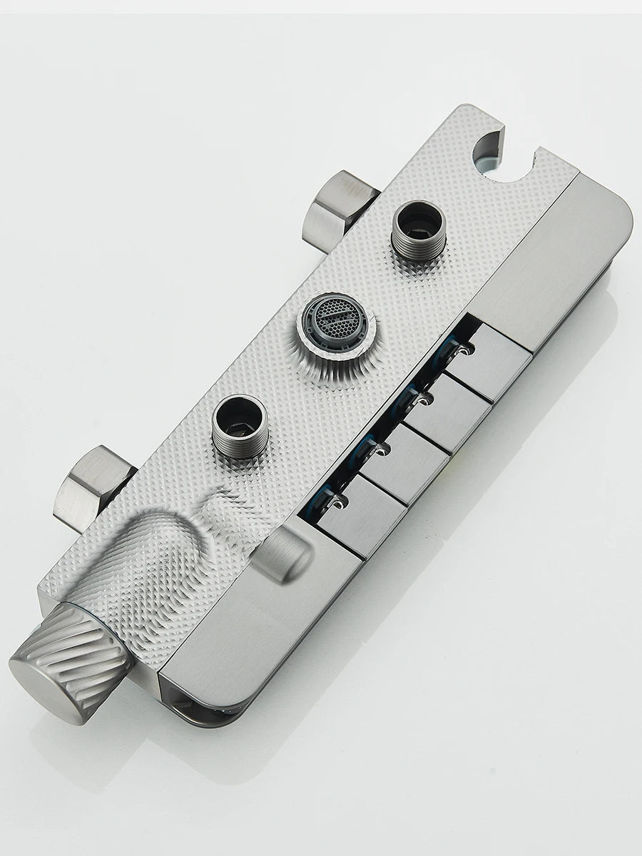 Intelligent Digital Display Luxury Shower Set Bathroom Wall Mounted Piano Key 4 Ways Water Outlet Rainlfall Shower Faucet System