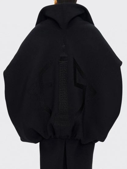 TWOTWINSTYLE Solid Loose Spliced Zipper Fashion Jackets for Women Lapel Long Sleeves Patchwork Lace Up Casual Jacket Female New.