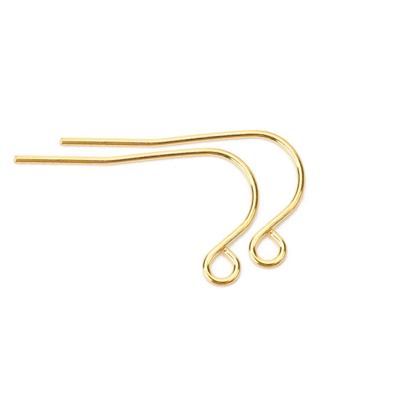 50pcs Never Fade PVD Stainless Steel Earrings Hooks Clasp Bulk Anti Allergy Earring Making Earing Wires For Diy Jewelry Findings.