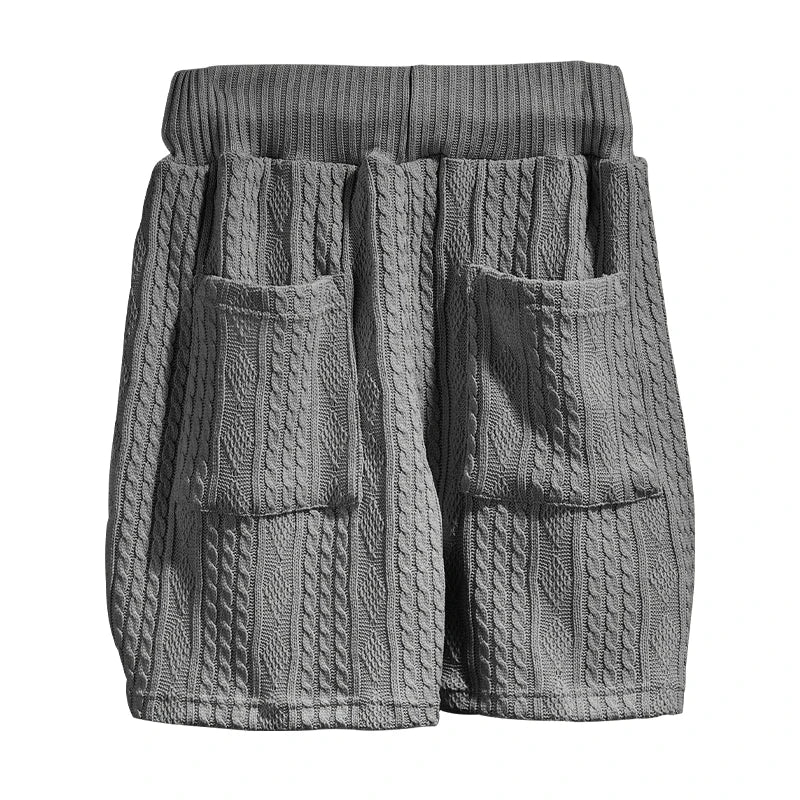 2024 Summer New Men's High Street Casual Loose Jacquard Sportswear V-Neck Short Sleeve Shorts Men's Fashion Suit