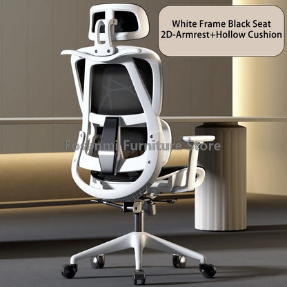 Atmungsaktiver Mesh-Computer-Bürostuhl mit Armlehne und Lordosenstütze, verstellbarer ergonomischer Schreibtischstuhl, Heim-Gaming-Kopfstützenstuhl