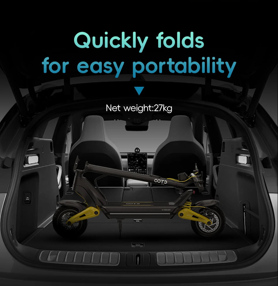 OOTD S10 Off-road Escooter 1400W Motor 48V20Ah Battery Adult E-Scooter 10-inch Tire City Commuting Electric Scooter.