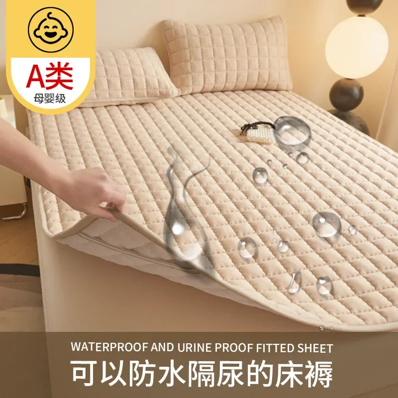 New class A skin-friendly padded cotton curve grid waterproof mattress mattress mattress protective mat.