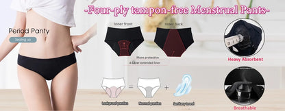 L-8XL Leak Proof Menstrual Panties 5PCS Women Period Underwear Sanitary Panties  Plus Size Physiological Waterproof Briefs.