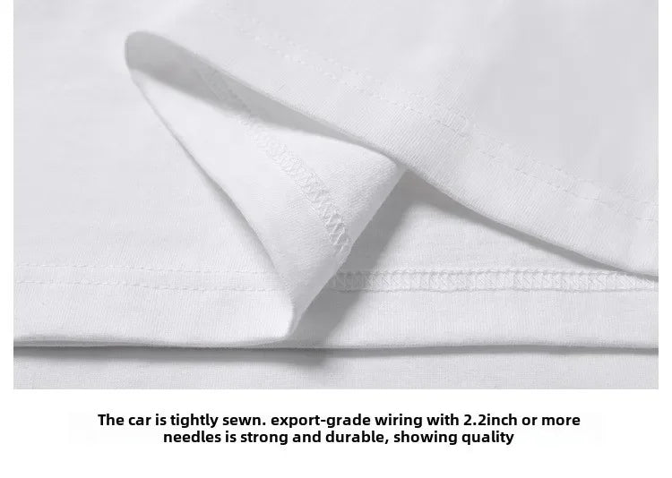 Spring Autumn 300g Heavy-duty Pure Cotton Long Sleeved  T-shirt FLoose White Top Thick Base Layer Underneath for Men and Women.