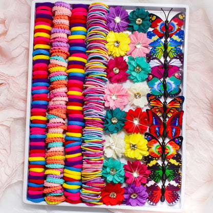 231 Pcs Of Children's Accessories Hair Clips, Princess Hair Ropes, Baby Hair Rings, Edge Clips Accessories Combination Set.