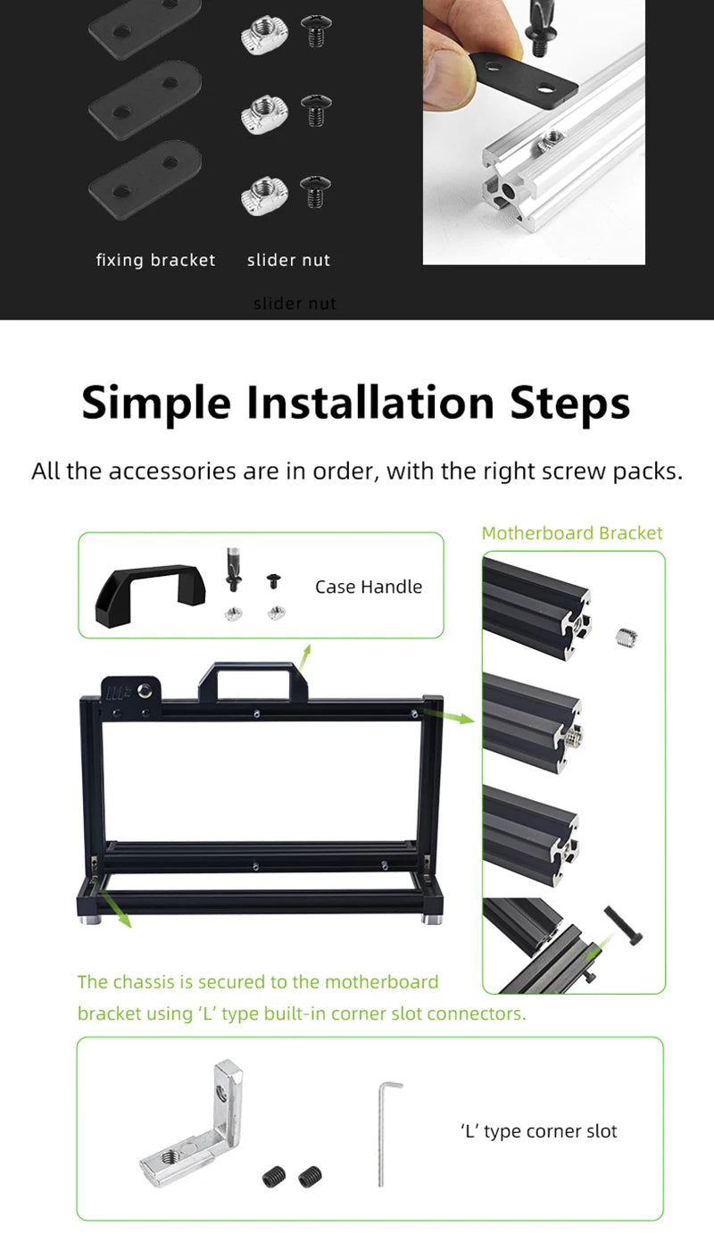METALFISH Aluminum ITX A4 Open Frame MINI Case Support MINI-ITX Mainboard GPU Vertically 240Liquid Cooler Gamer DIY Cabinet.
