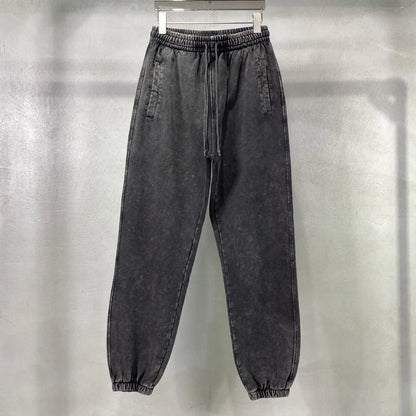 Vier Jahreszeiten Neue Mode Für Männer Casual Trendy Amerikanischen Gewaschen Gewachst Lose Einfarbig Hosen Gerade Jogger Hosen Männliche Hosen