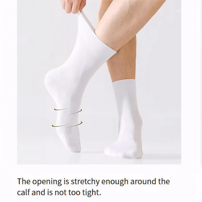 ZEXOLAP 2025 High Quality Casual Men's Business Socks Summer Winter Cotton Socks Quick Drying Black White Long Sock Plus Size US.